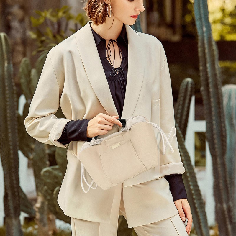 Romatime Drawstring Makeup Bag Organizer (Beige)