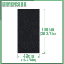 Memrita 1Pcs 100 x 43 cm Air Conditioner Replacement Foam Filters,Can Cut to Fit Most Air Conditioner,Replacement Pre Filter Compatible with RV Top Vent AC,Room AC,Air Purifier,Black
