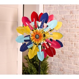 Girl Next Door 75" Tall Garden Trowel Wind Spinner:_Multi
