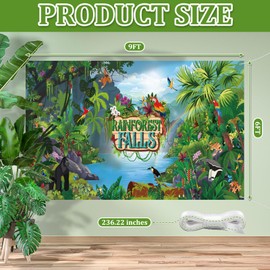 Gilprop Rainforest Falls Backdrop 9 x 6 ft Rainforest Scene Photography Backdrop Party Decoration Large Background for VBS 2026 Sunday School Classroom Banner Photo Props