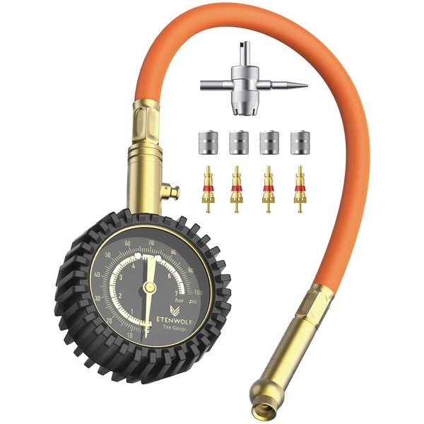 ETENWOLF Tire Pressure Gauge 0-100 PSI, ANSI B40.1 Grade A