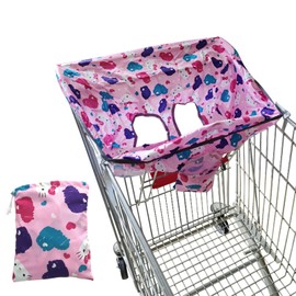 RoxNvm Shopping Trolley Protector Baby, Refreshing Breathable Baby High Chair Cover, Portable Pram Seat Cover for Baby Summer (Pink Heart)