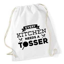 Hippowarehouse Every kitchen needs a tosser Drawstring Cotton School Gym Bag 37cm x 46cm, 12 litres