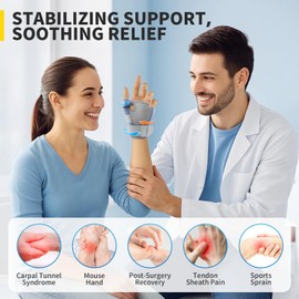 CAMBIVO Thumb Brace with Adjustable Straps, Breathable Wrist Support with Open-Palm for Arthritis, De Quervain's Tenosynovitis, Sprains, Fits Right or Left (Lake Blue, L/XL)