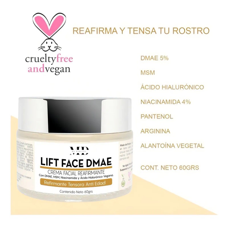 Kit Lift Face Dmae Suero Crema Facial Reafirmante Tensor Inmediato