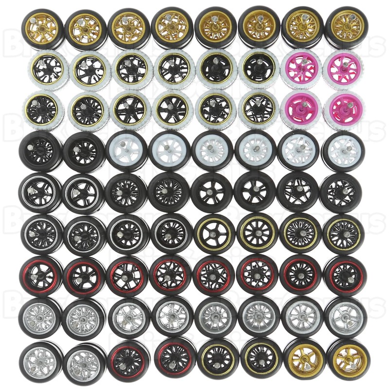 1/64 Wheel Mix/Random Real Riders Wheel Rim Tire Set for