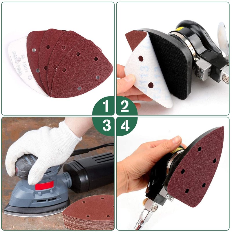 Mouse Detail Sander Pads - 40 Grits Sanding Sheets Hook