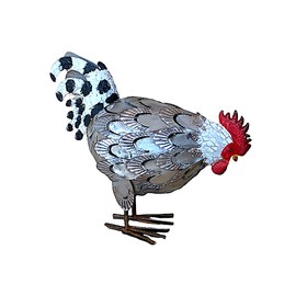 Transpac Standing Rooster Chicken Metal Figurines Rustic Farmhouse Decor Indoor Outdoor (Style B)