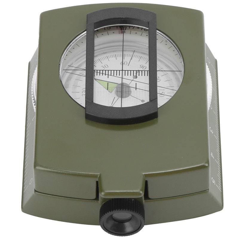 DC60‑2A Aluminium Alloy Foldable Multifunctional Luminous Compass Outdoor SuppliesArmy Green