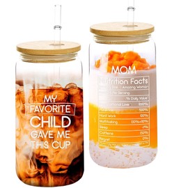 Birthday Gifts for Mom From Daughter Son Kids - 16OZ Iced Coffee Cup for Mom Gifts From Daughters - Mom Birthday Gifts From Daughter, - New Mom Gifts For Women After Birth - Mom gift for Mothers Day