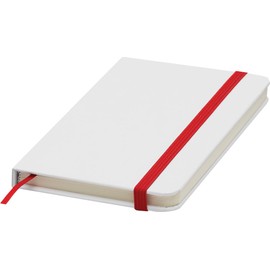 Chinchilla® Author Notebook A6 A6 Red/White | For Conferences & Desk | 80 Lined Sheets | 70 g/m² | Coloured Elastic Band & Integrated Bookmark | Rounded Corners