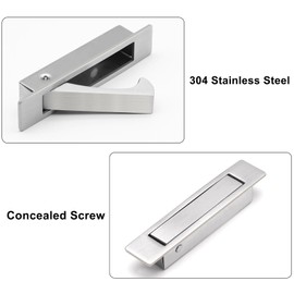 Dontay Pocket Door Pull Handle, Edge Pull, Professional Stainless Steel 304, Flush Mount Door Pull for Pocket Sliding Door (Satin Nickel, 1)