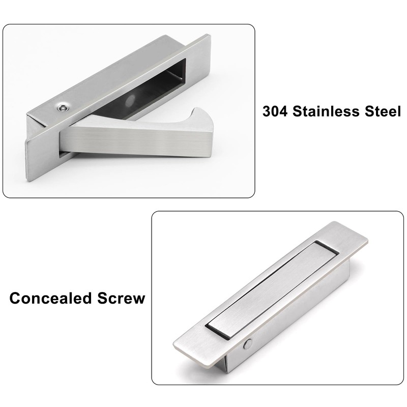 Dontay Pocket Door Pull Handle, Edge Pull, Professional Stainless Steel