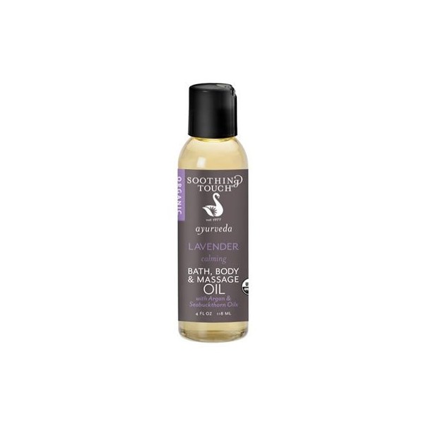 Bath Body & Massage Oil, Lavender 4 oz by Soothing Touch (Pack of 2)