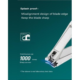 ztpato Anti-Splash Sharp self-Collecting Manicure Tools, Nail Scissors, Nail Clippers with Built-in Nail File (Small), Silvery