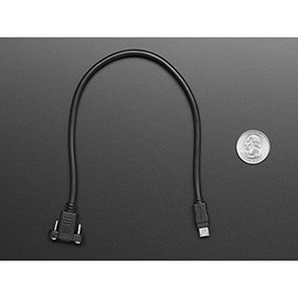 Adafruit Panel Mount Extension USB Cable - Micro B Male to Micro B Female [ADA3258]