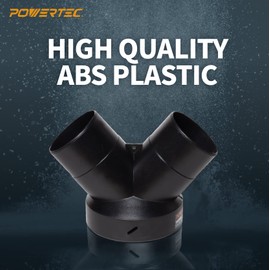 POWERTEC 70189 Dust Collector Y-Fitting | 6-Inch to 4-Inch Hose Reducer for Woodworking Dust Collection System,Black