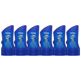 Coppertone Sport Sunscreen Lotion SPF 50, Sweat, Heat and Water Resistant Sunblock, Lightweight, Oxybenzone Free, Travel Size Sunscreen Bulk Pack, 3 Fl Oz Bottle, Pack of 6