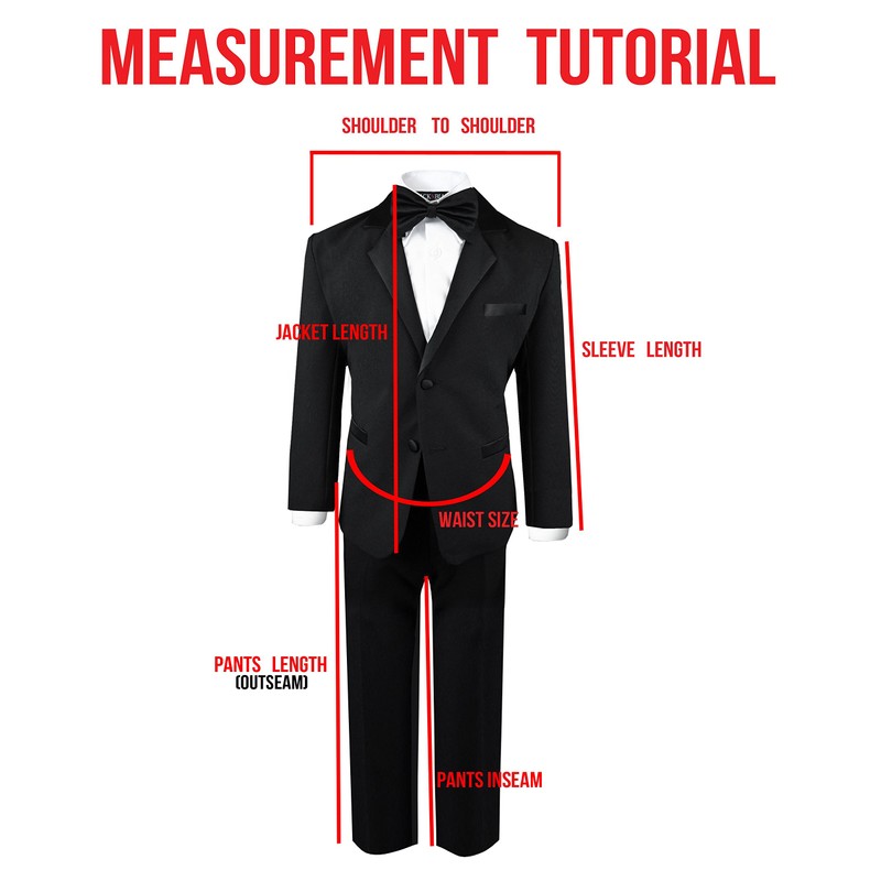 Black n Bianco Conjunto moderno de esmoquin para niño, Negro,