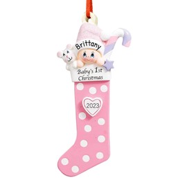 Babies First Christmas Ornament | Baby Ornament for Christmas Tree,Family Christmas Ornaments for Girl or Boy, Kids Stocking Christmas Decoration