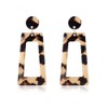 Multicolor Resin Acrylic Rectangle Geometric Drop Dangle Earrings Leopard Mottled