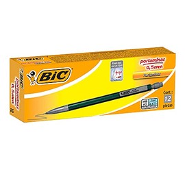 BIC, Portaminas de 0.5 mm, Escritura Precisa, Lapicero de Punta Fina, 12 piezas y 3 Minas Incluidas