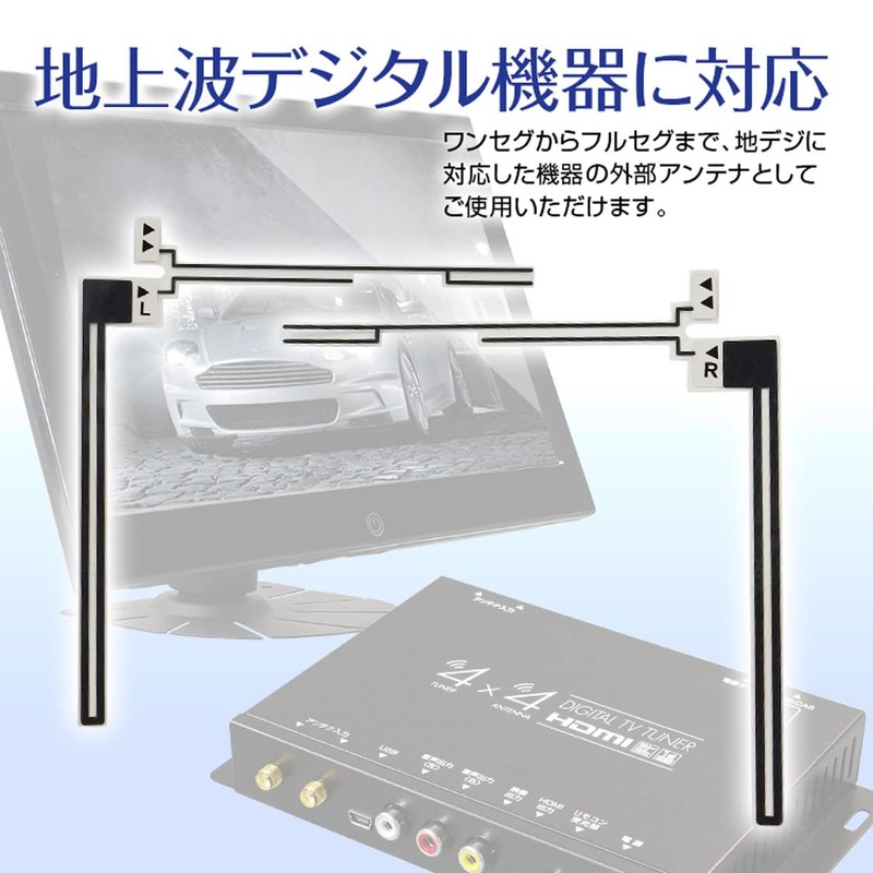 MAXWIN DAN11B Terrestrial Digital Antenna, One-Seg, Full Seg, For TV