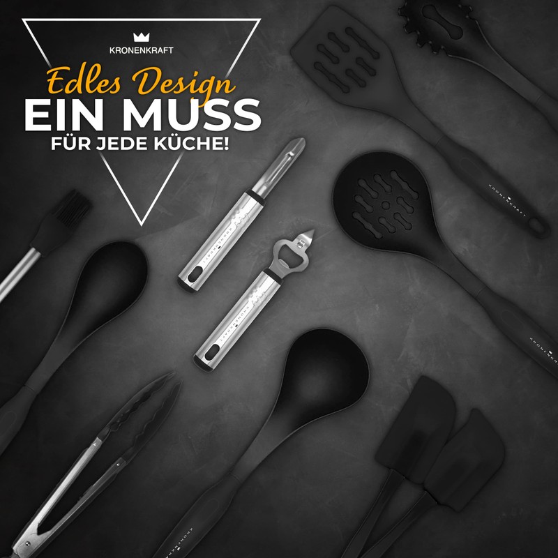 Kronenkraft 12-Piece Kitchen Set, Kitchen Accessories, Cooking Set, Kitchen Utensils