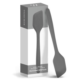 Misen Heat Resistant Silicone Spatula - Nonstick Cookware Safe, Flexible Kitchen Turner for Baking, Egg Mixing, Pancake Flipping - Large, Durable Rubber Spoonula - 11 Inch - Gray