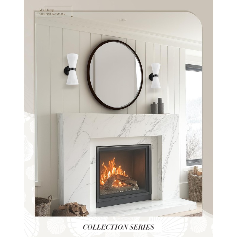 Modern Black Wall Sconce, HWH Up and Down Indoor Sconces