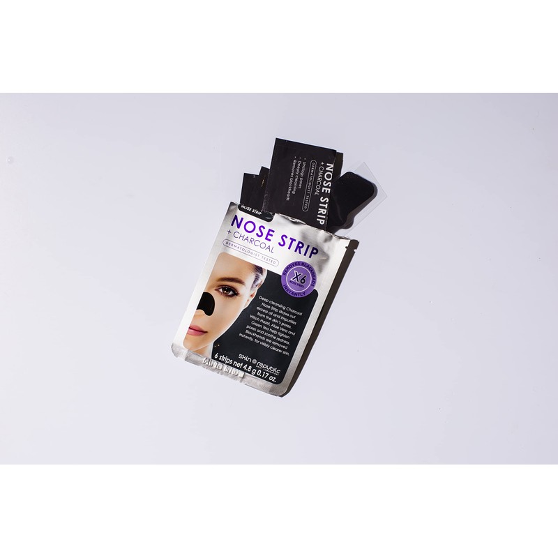 Skin Republic Charcoal Nose Strip 6 Pack, Black