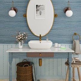 VaryFloral Light Blue Wood Contact Paper Peel and Stick Countertops Waterproof Wood Grain Vinyl Wrap for Cabinets Desk Kitchen Counter Top Cover Self Adhesive Thick Wallpaper for Bathroom 11.8"x118"