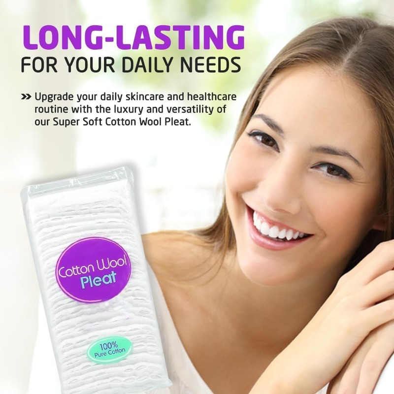 Super Soft Cotton Wool Pleat,100% Pure Cotton, 80G (Pleat)