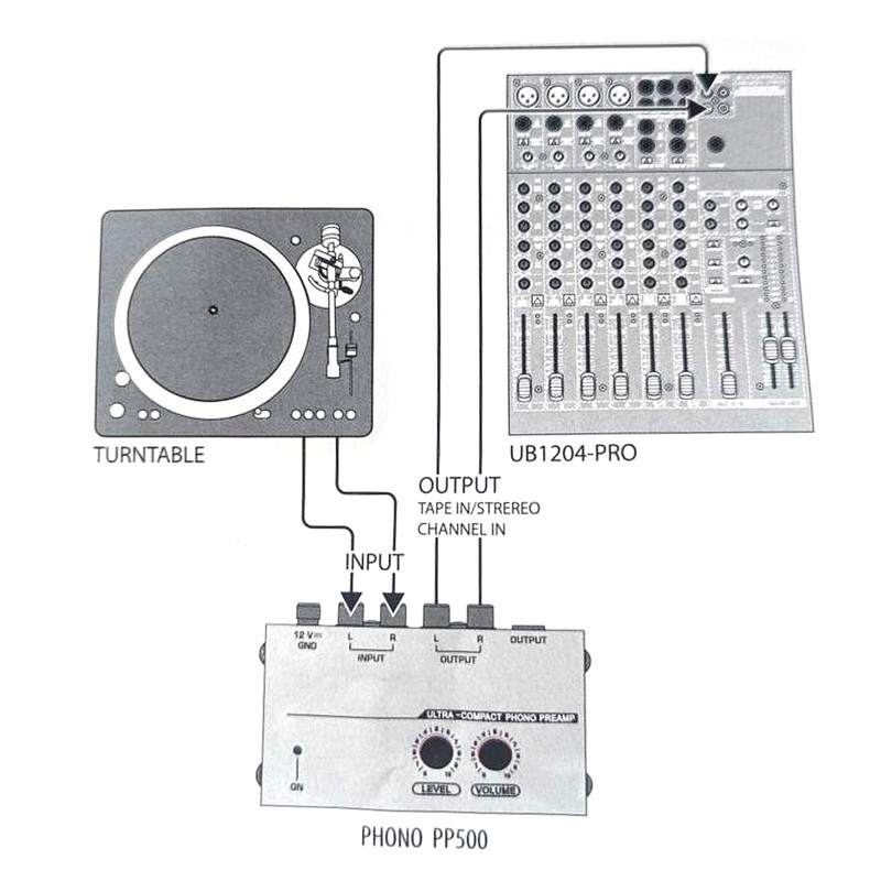 Phono Turntable Preamp Ultra Low Noise Independent Volume Control Phono
