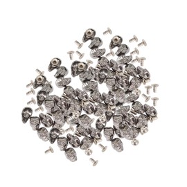 Trimming Shop Skull Head Rivets with Pin Metal Skull Head Studs for Leather Jacket, Clothing Decoration, DIY Craft Projects, Punk & Goth Accessories, 9mm x 15mm, Silver, 100pcs
