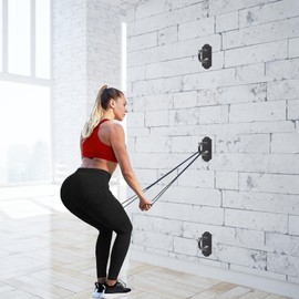 Kipika Wall Anchors for Resistance Bands - Heavy Duty Steel Hook for Home Gym Workout, Strength Training & Physical Therapy - Space-Saving Hooks with Secure G-Shaped Design, 3 Pack