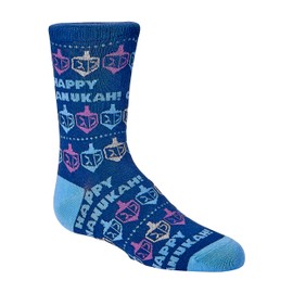 Rite Lite Chanukah Socks, Youth Crew, Dreidels & Happy Chanukah with Lurex, Carded
