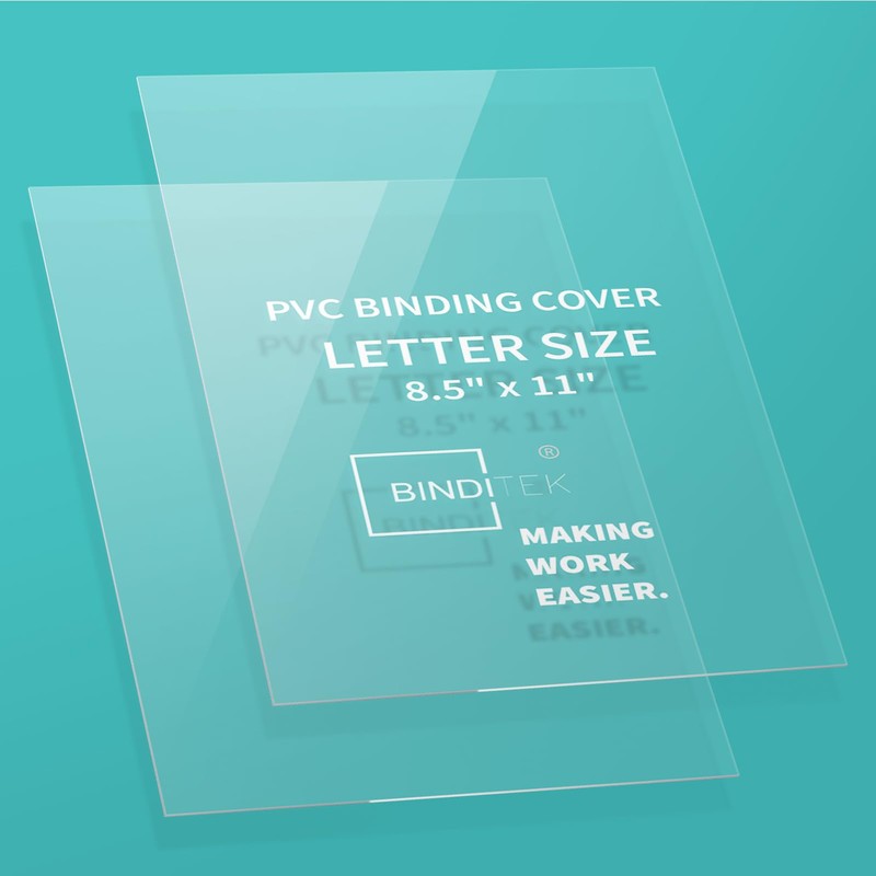 Binditek 200 Pack 7 Mil Clear Presentation Covers for Binding,