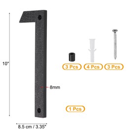 PATIKIL 10 Inch House Number, House Address Numbers Sign Large Floating Modern with Screws for Outside Door Wall Street, Black, 1