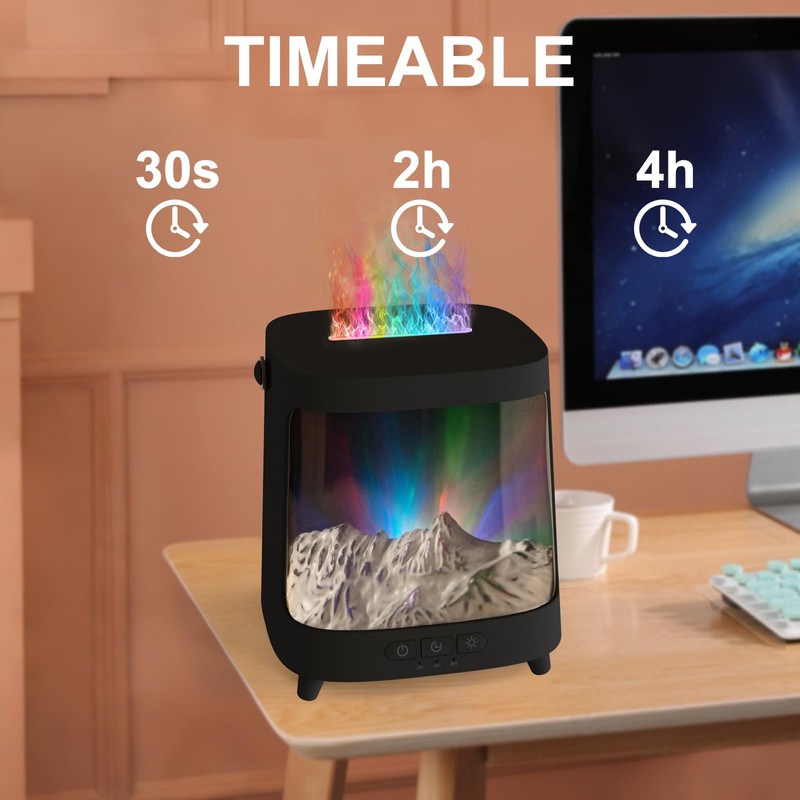 Essential Oil Diffuser, Upgraded Portable Aurora Flame Aromatherapy Scent Aroma
