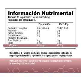 Arginina Pura Cápsulas Suplementos