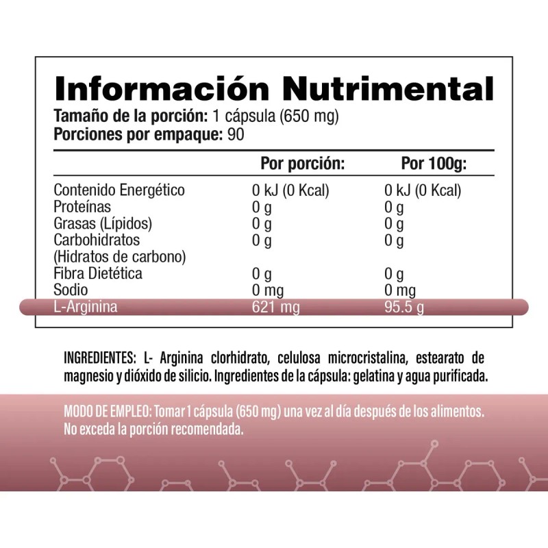 Arginina Pura Cápsulas Suplementos