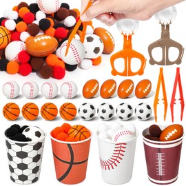 228 Pcs Sport Sensory Bin Filler Basketball Football Baseball Soccer Sensory Bin Item Fine Motor Toys Counting Sorting Astronauts Toy Preschool Toddler Counting Toys for Preschool Education Activities