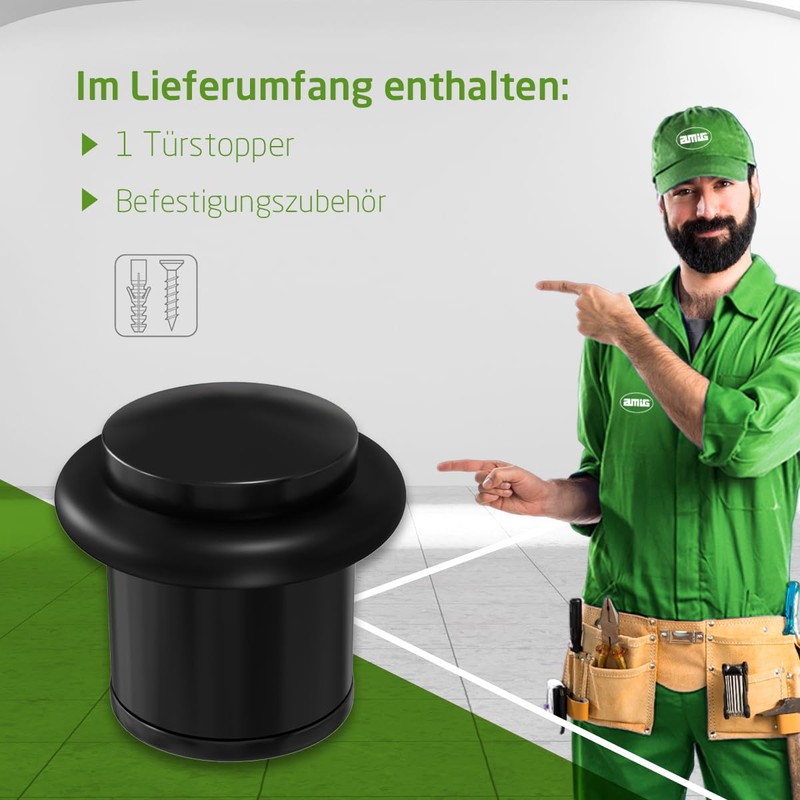 Amig - Door Stop, Protection Against Impact, Easy Installation, Includes