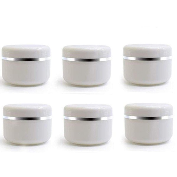 100ml White Silver Edge Empty Refillable Cosmetic Plastic Jars with