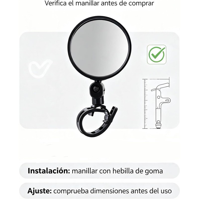 2PCS Retrovisores para Bicicleta para Merida Ride300