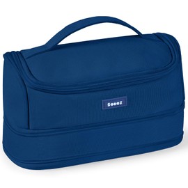 Sooez Super Large Pencil Case, Expandable Extra Big Capacity Pencil Pouch Pen Holder Box Organizer, Portable High Capacity Stationery Bag, Cute Aesthetic School Supplies For Teen Girls, Office, Navy