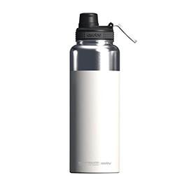 Asobu BPA Free Mighty 40 OZ Flask Water Bottle Made of Stainless Steel with Easy Grip Handle and Easy Access Spout Stays Hot/Cold for 12/24 Hours (White)