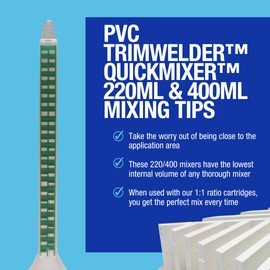PVC TrimWelder 220/400 ML QwikMixer Mixers, Bag of 24 Twist Lock Mixers, Less Waste through Lower Internal Volume, Use with Appropriate Ratio Cartridges for an On-Ratio Mix