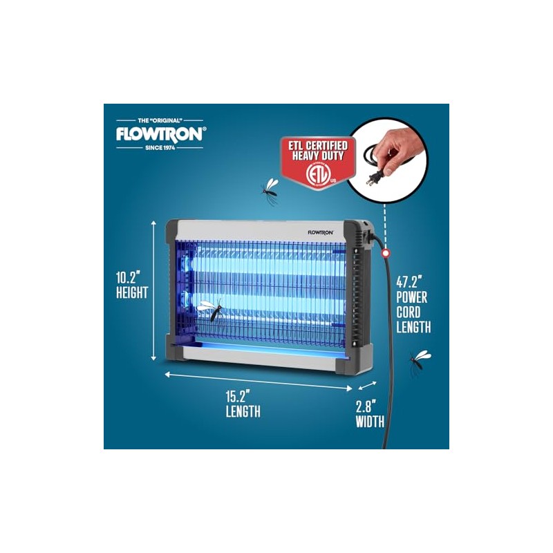 Flowtron Indoor Bug Zapper: 3000V Electric Insect Killer & Mosquito